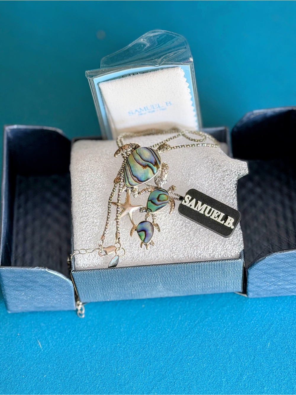 Samuel B Sterling Silver Turtle Family NWT. Chain and Pendant